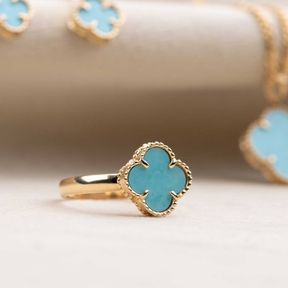 سرویس طوق ونکلیف صدفی آبی - تصویر 3