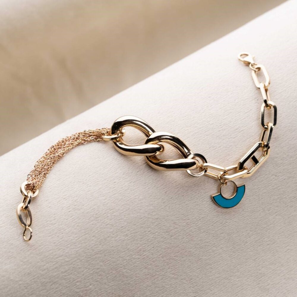 دستبند زنجیری آبی elite